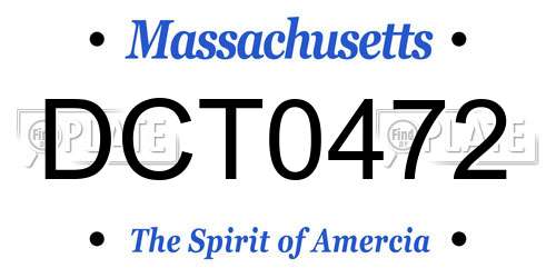DCT0472 Massachusetts License Plate