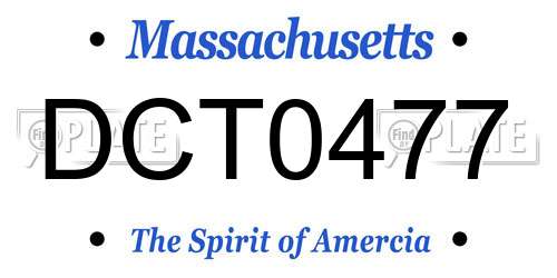 DCT0477 Massachusetts License Plate