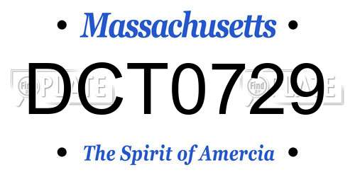 DCT0729 Massachusetts License Plate