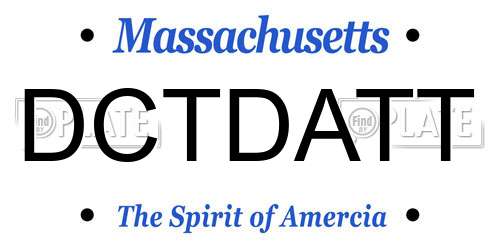 DCTDATT Massachusetts License Plate