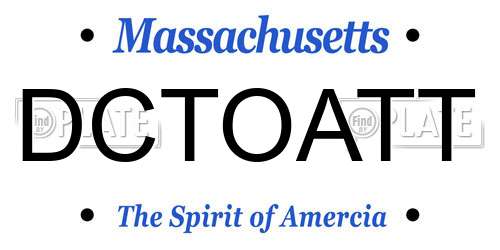 DCTOATT Massachusetts License Plate