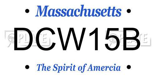 DCW15B Massachusetts License Plate
