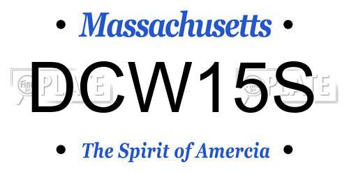 DCW15S Massachusetts License Plate