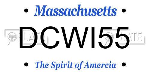 DCWI55 Massachusetts License Plate