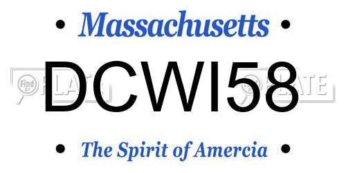 DCWI58 Massachusetts License Plate