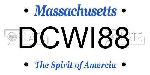 DCWI88 Massachusetts License Plate