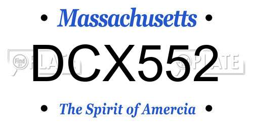 DCX552 Massachusetts License Plate