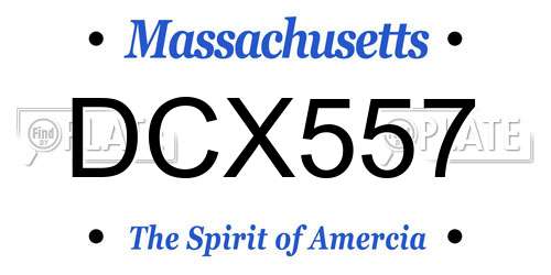 DCX557 Massachusetts License Plate