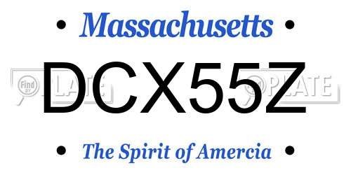 DCX55Z Massachusetts License Plate