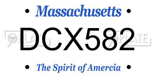 DCX582 Massachusetts License Plate
