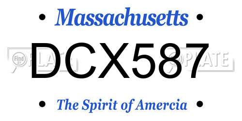 DCX587 Massachusetts License Plate