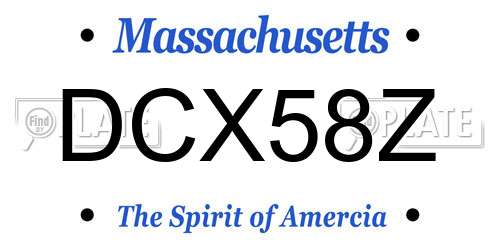 DCX58Z Massachusetts License Plate