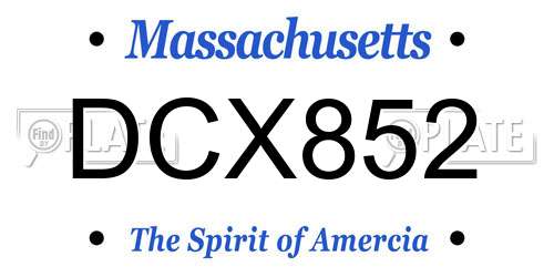 DCX852 Massachusetts License Plate