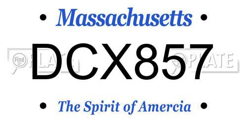 DCX857 Massachusetts License Plate