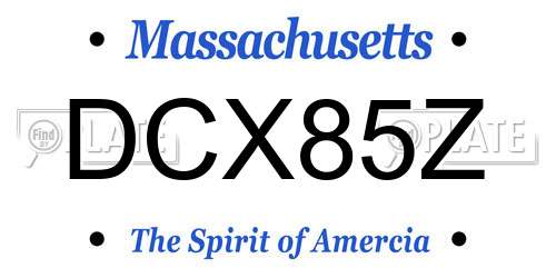 DCX85Z Massachusetts License Plate