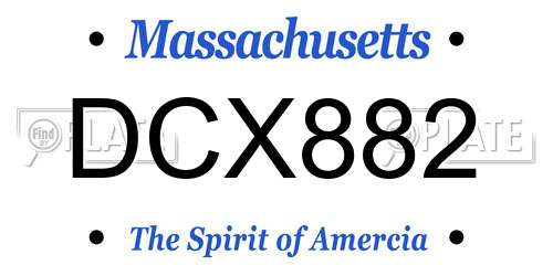 DCX882 Massachusetts License Plate