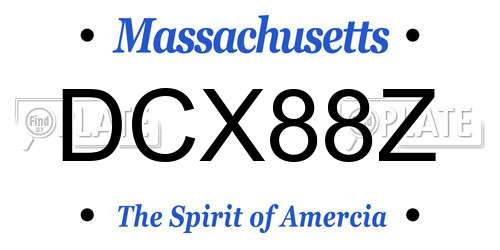 DCX88Z Massachusetts License Plate