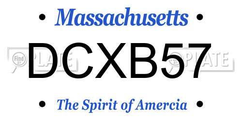 DCXB57 Massachusetts License Plate