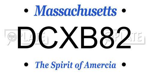 DCXB82 Massachusetts License Plate