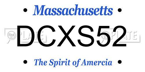 DCXS52 Massachusetts License Plate