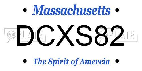 DCXS82 Massachusetts License Plate