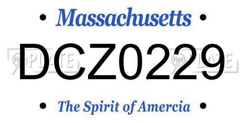 DCZ0229 Massachusetts License Plate