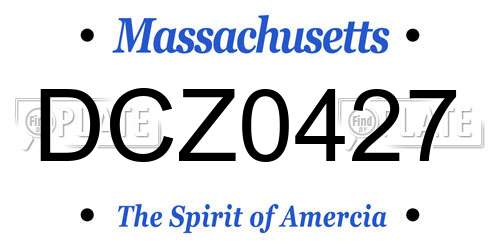 DCZ0427 Massachusetts License Plate