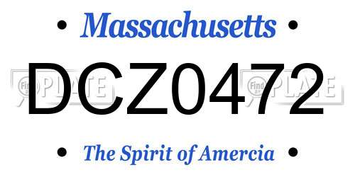 DCZ0472 Massachusetts License Plate