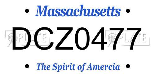 DCZ0477 Massachusetts License Plate