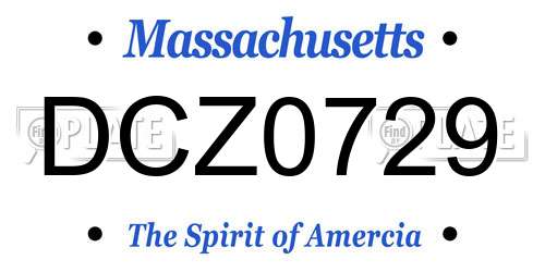 DCZ0729 Massachusetts License Plate
