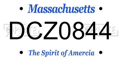 DCZ0844 Massachusetts License Plate