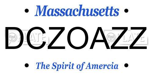DCZOAZZ Massachusetts License Plate