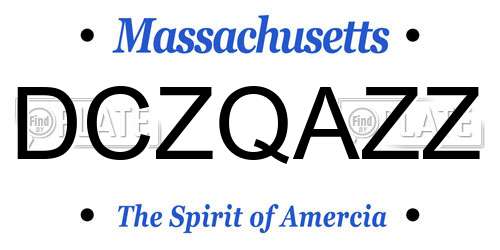 DCZQAZZ Massachusetts License Plate