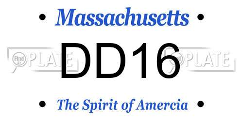 DD16 Massachusetts License Plate