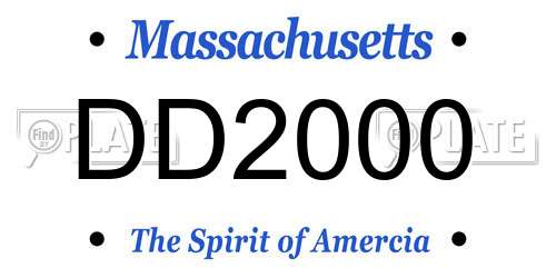 DD2000 Massachusetts License Plate