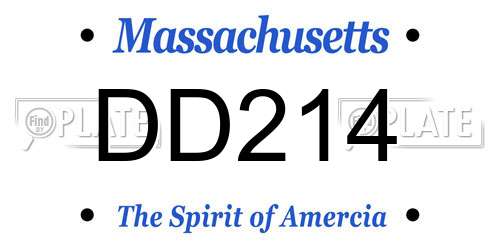 DD214 Massachusetts License Plate