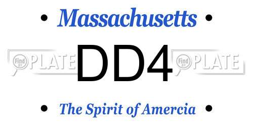 DD4 Massachusetts License Plate