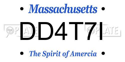 DD4T7I Massachusetts License Plate