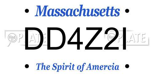 DD4Z2I Massachusetts License Plate