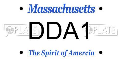 DDA1 Massachusetts License Plate
