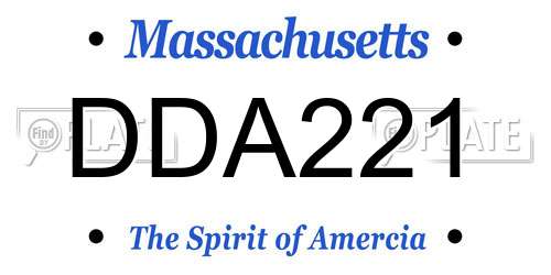 DDA221 Massachusetts License Plate