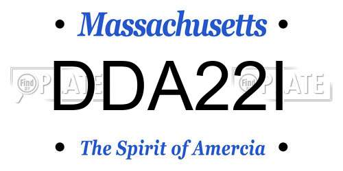 DDA22I Massachusetts License Plate