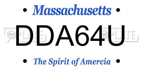 DDA64U Massachusetts License Plate