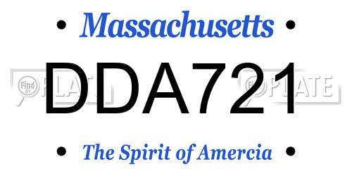 DDA721 Massachusetts License Plate