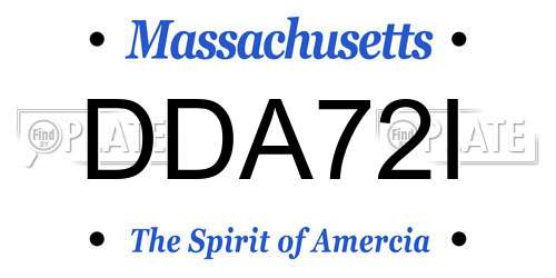 DDA72I Massachusetts License Plate