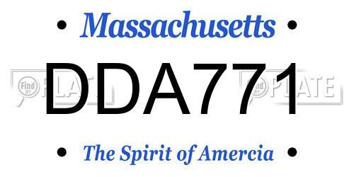 DDA771 Massachusetts License Plate