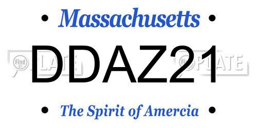 DDAZ21 Massachusetts License Plate