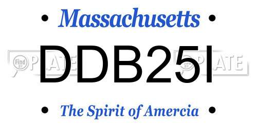 DDB25I Massachusetts License Plate