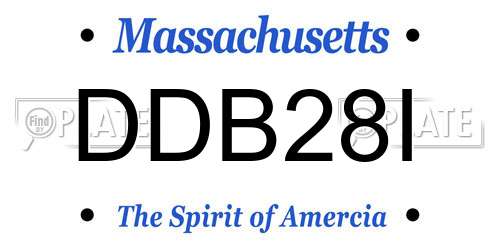 DDB28I Massachusetts License Plate