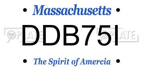 DDB75I Massachusetts License Plate